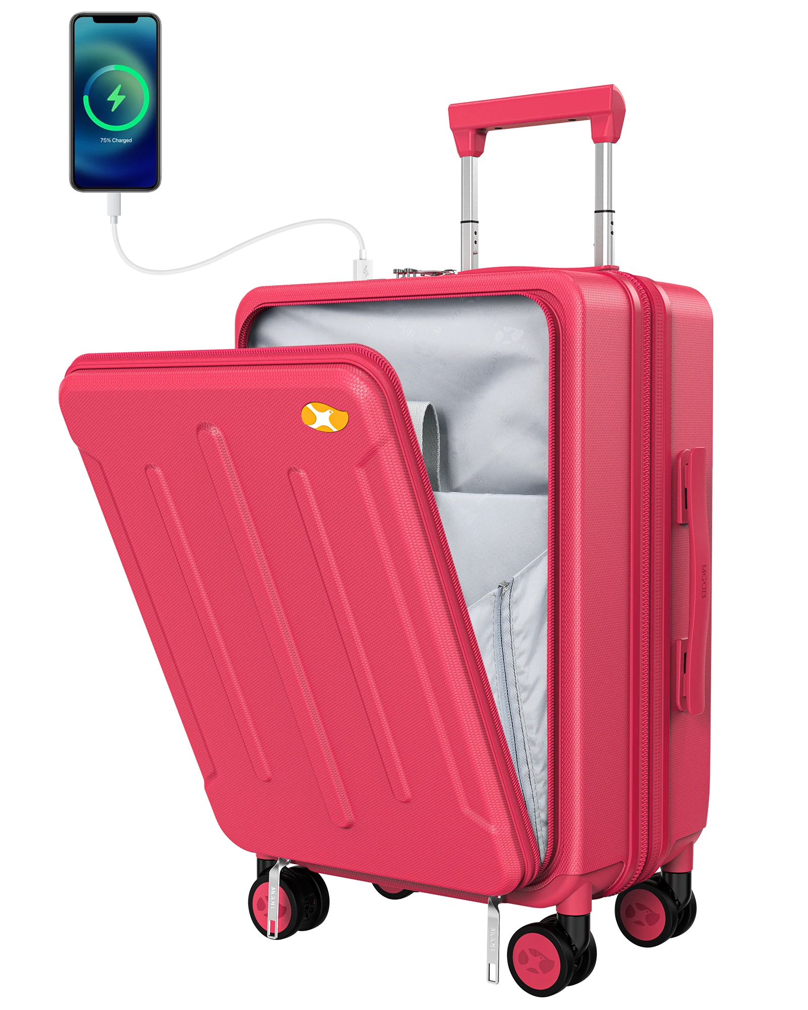 MGOB Customization Multifunction Outdoor Travel PC Luggage 20' TSA lock Carry On Airline suitcase charging luggage Suitcase