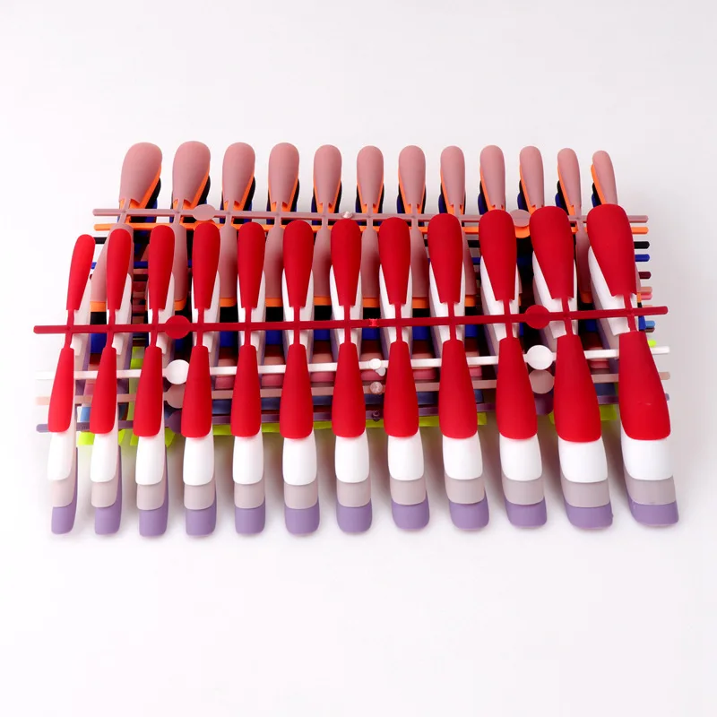 Factory Directly Supply Cheap Nail Tips 24pcs/sheet 40Colors Available Pure Matte Long Coffin Artificial Nail Tips Press on