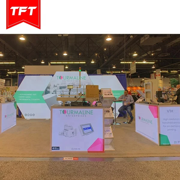 
Modern Portable Double Sided Free Standing Trade Show Aluminum Led Backlit Display Seg Lightbox 10X10 