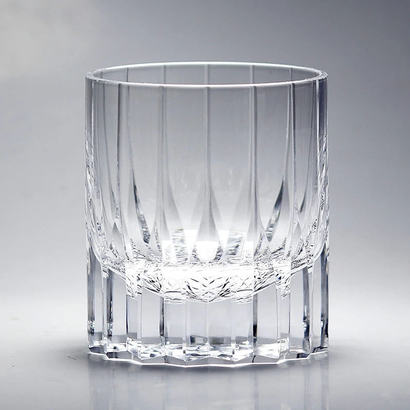 Cheap Price Lead Free Crystal Glass Whiskey Tumbler With Hand Engraving Kaleidoscopic Cocktail Glasses With Gift Box
