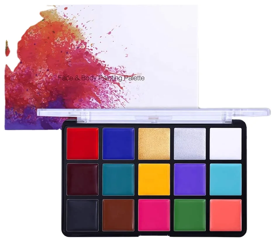 Professional 15 Colors FX Makeup Palette- Non Toxic Hypoallergenic Safe Facepaint for Halloween Cosplay Face Body Paint Oil