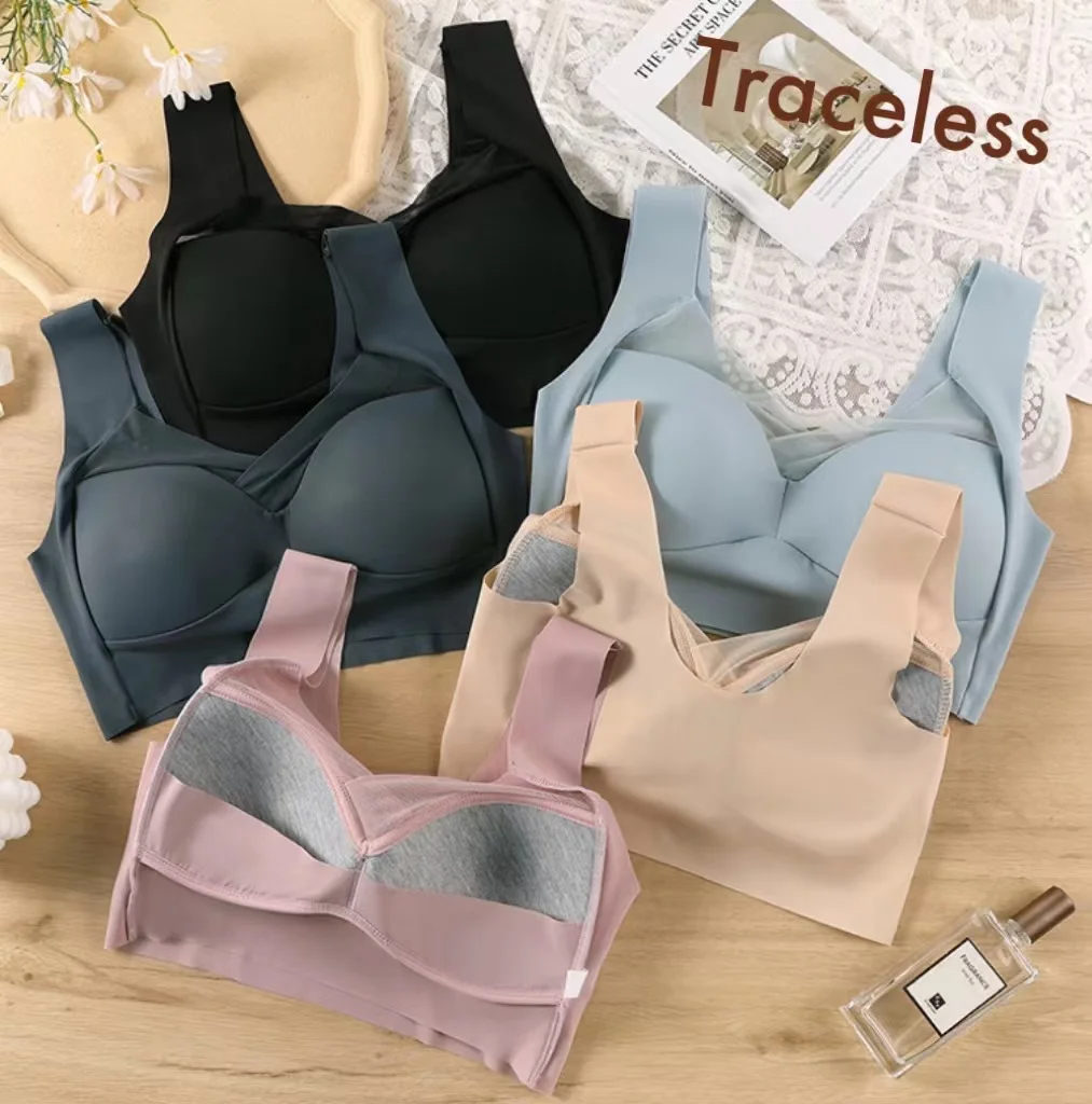 Joliedress One Piece Traceless Plus Size Bra Wireless for Woman