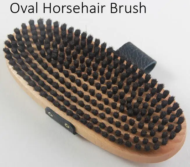 Ski Snowboard Waxing Oval Wood with Handle Straps Nylon,Horsehair,Brass Racing Waxing Brush