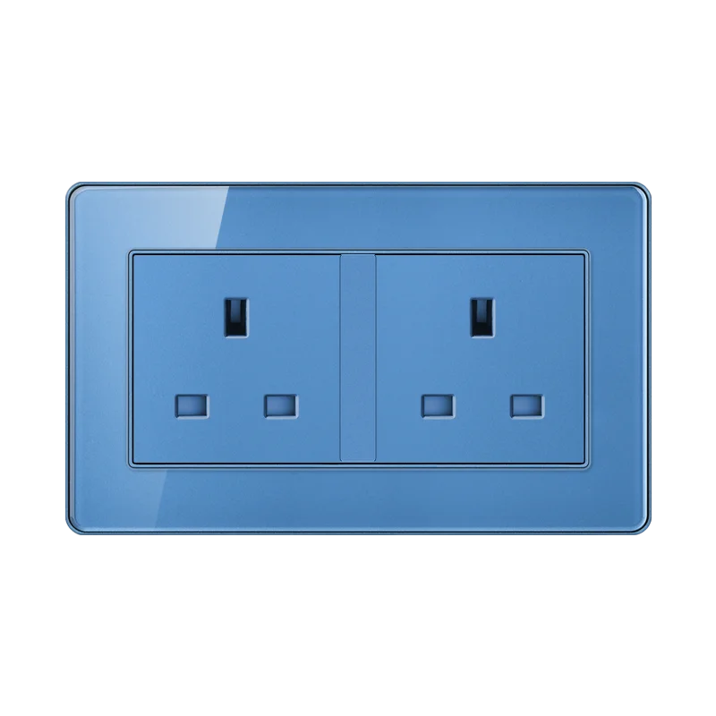 Toughened Glass Panel 147,2 Bit 13A Square Corner, British Standard, Foreign Trade Hong Kong and Macao socket panel (1600117495660)