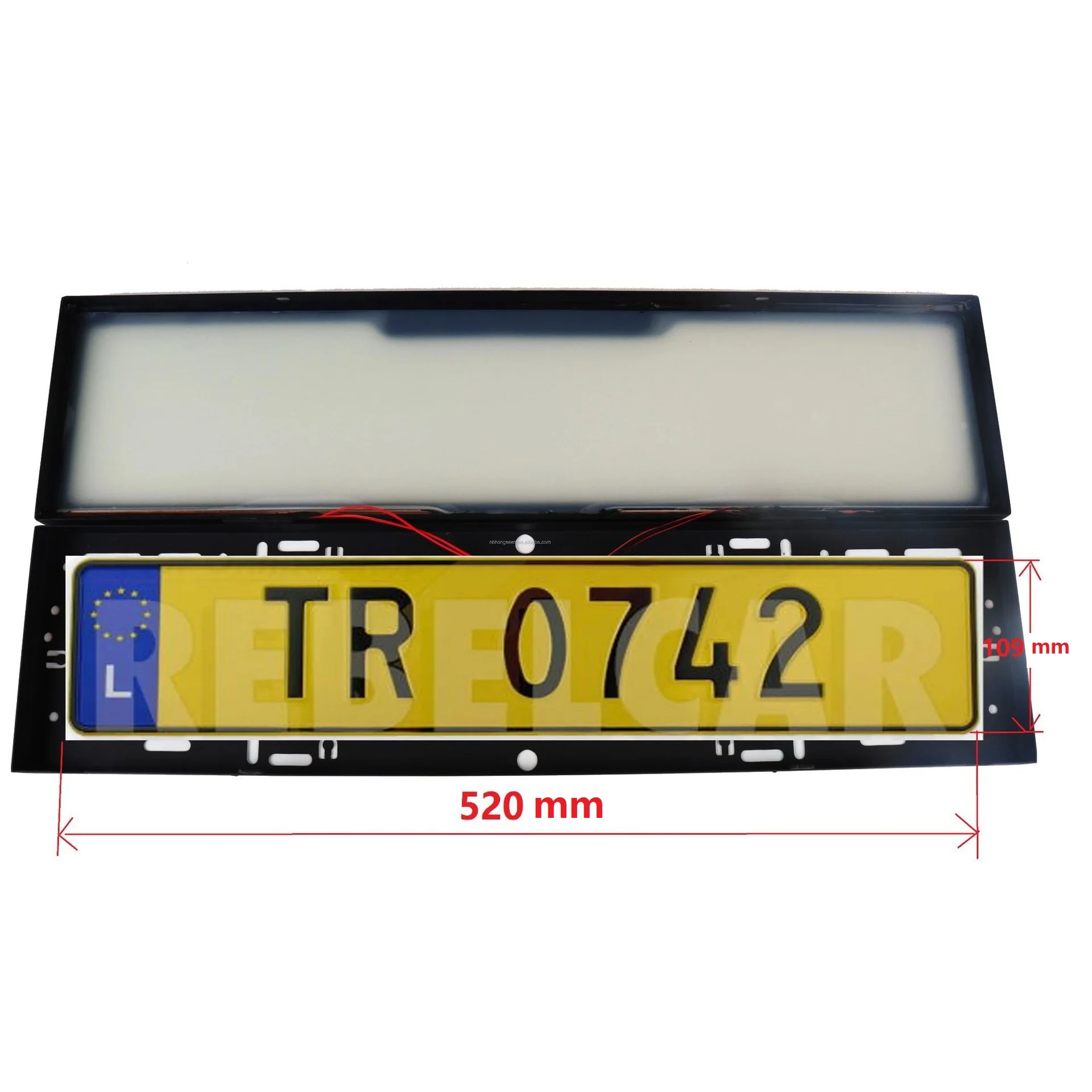 Weatherproof Easy to Install EU Universal Electric 2-Pack Holder Cover Kit with Remote Car License Plate Frames