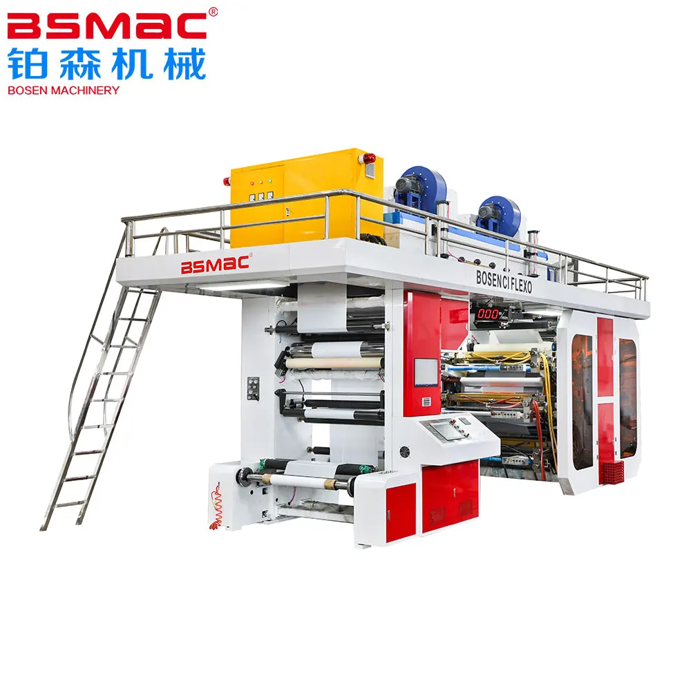 CE Certificate 6 colour BOPP PE Plastic Film Roll Bag CI Central Drum Type Flexo Printing Machine