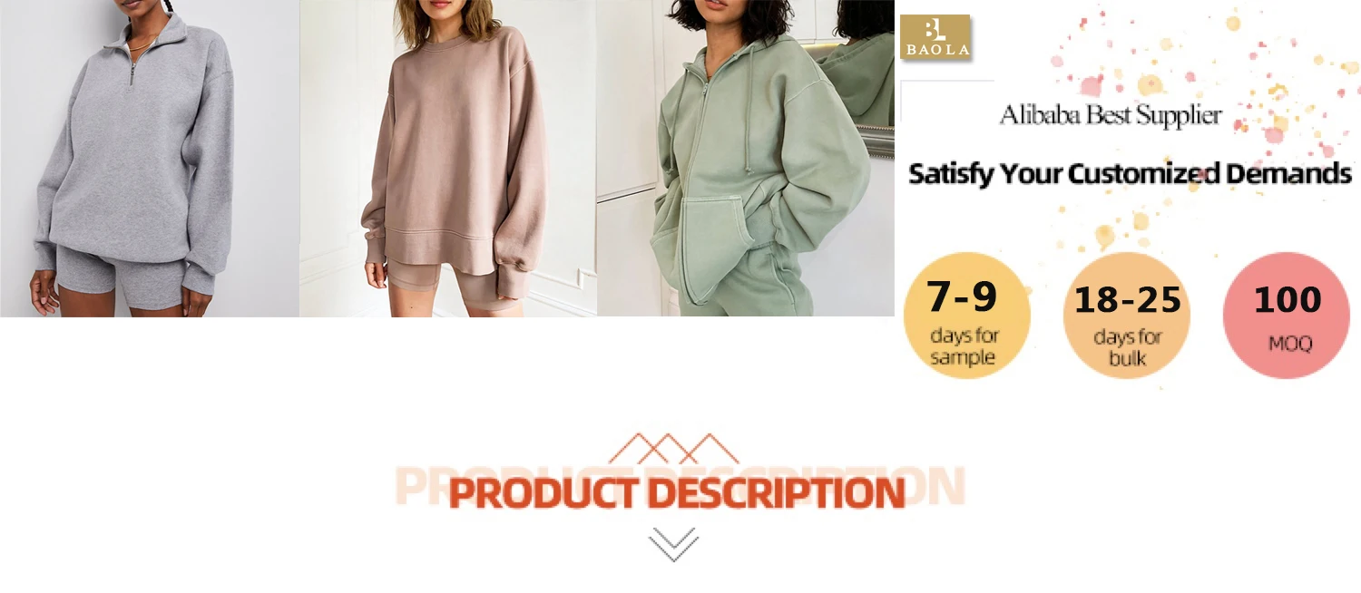 Manufacturer Oversized Sweater Women  Ice Blue high scooped neck embroidered Loungewear boyfriend loose fit crewneck sweatshirt  