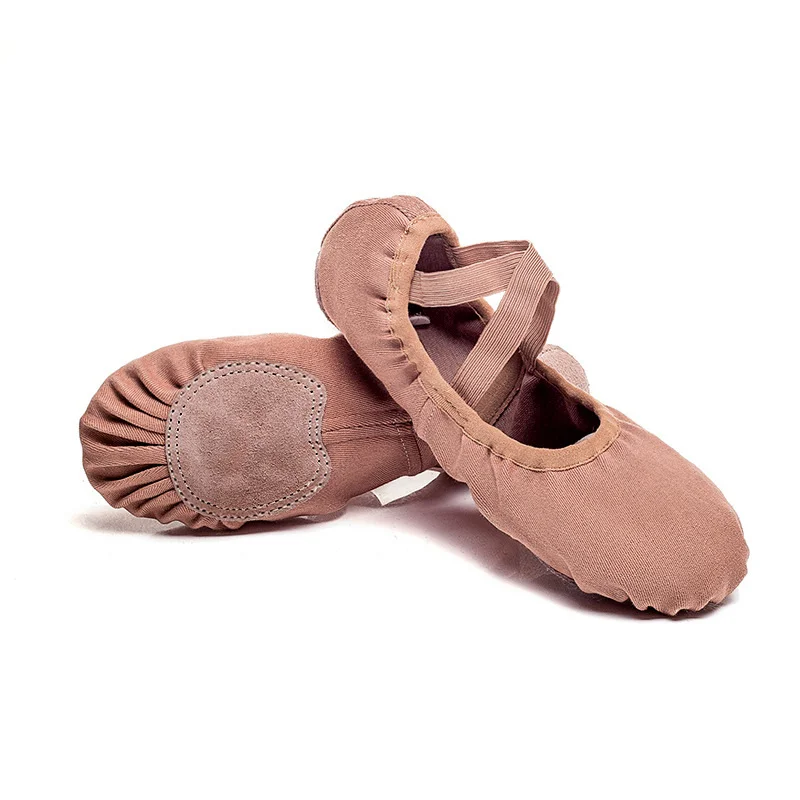 Unisex Double-Layer Canvas Ballet Shoes Custom Soft Flat Kids Comfortable Flats with Cotton Lining Wholesale Ballet Shoes