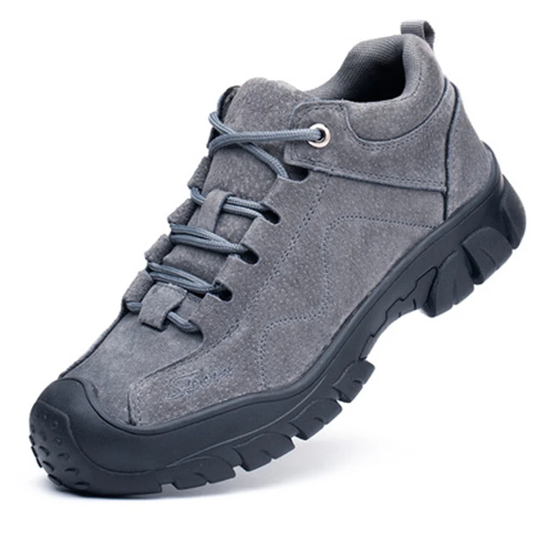 China fashion rubber sole RTS non-slip men steel toe working shoes industrial leather safety boots