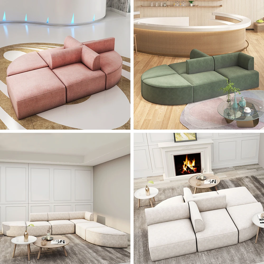 Saien Customize L-Shape sofa set furniture living room Sectional Sofa Modern Velvet Fabric Cover design corner sofa lounge furni