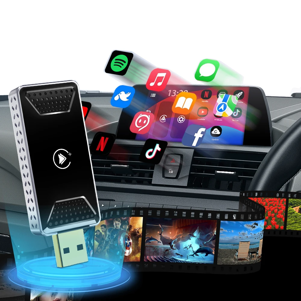 3 в 1 USB-ключ 2 + 16 г проводной беспроводной адаптер Carplay carplay ai box youtube netflix Android 11