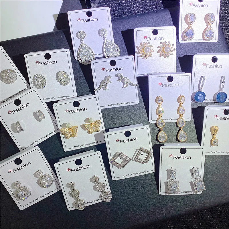 Aug jewelry earrings mixed wholesale ladies wild cute animal micro-inlaid zircon silver needle temperament personality earrings