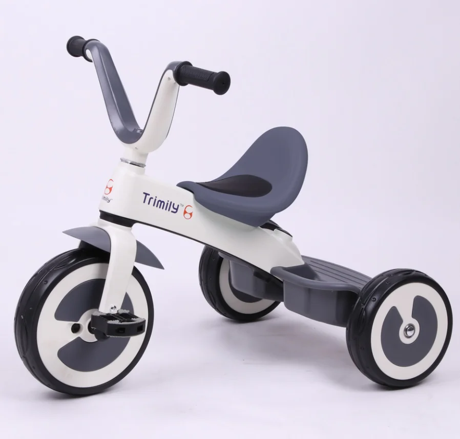 Trimily T608 Three Wheel Kid tricycle Magnesium Frame  Child Tricycle with Rear Basket for 1.5-5 Year Old Ride On Car