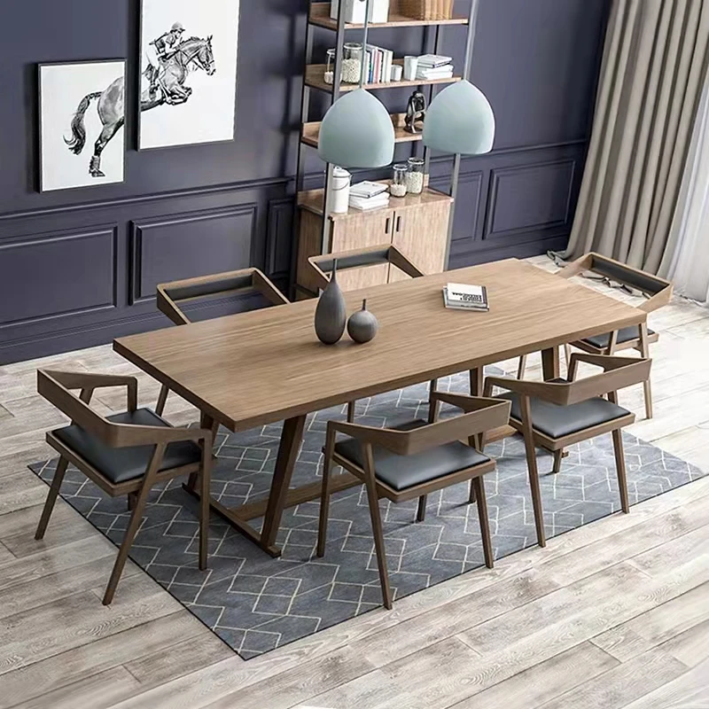 LANRAN Solid Wood Luxury Dining Table and Chairs Set 4 Home Office Furniture