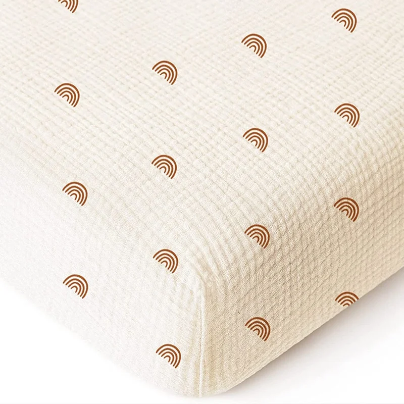 Muslin Fitted Crib Sheets Extra Soft 100% Cotton Baby Crib Sheets for   Standard Crib Mattress