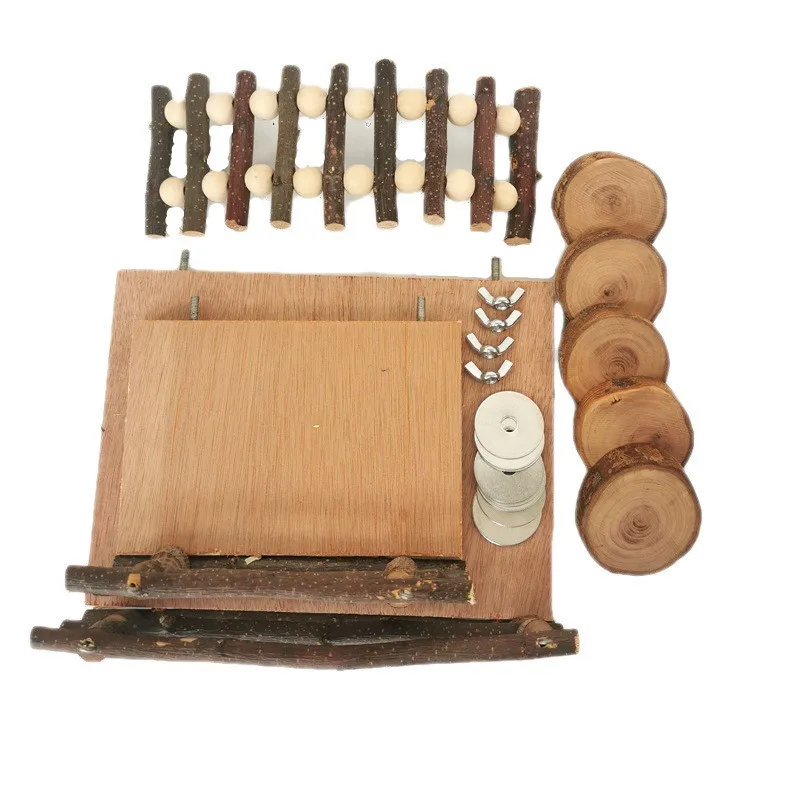 Wholesale Hamster Climbing Toys Wooden Two-Tier Hamster Playground Activity Platform