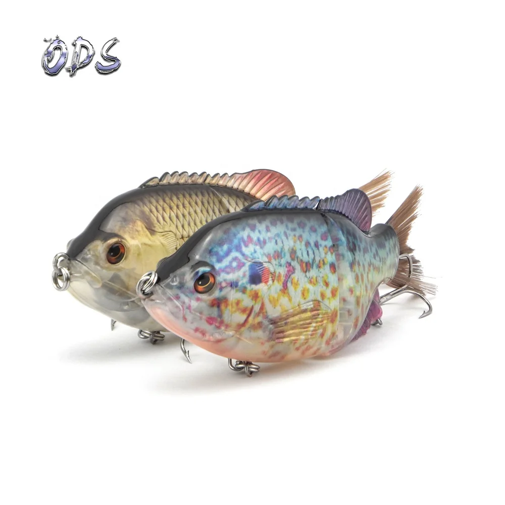 2 Section Bluegill Brush Tail Glide Swimming Bait sinking or floating lure for bass fishing
