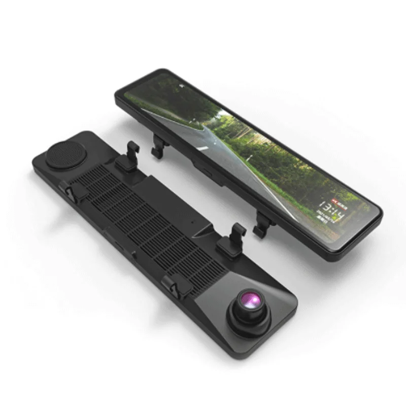 media dashboard rear view car mirror with camera for dash cam 4k 12 inch 2 channel inside