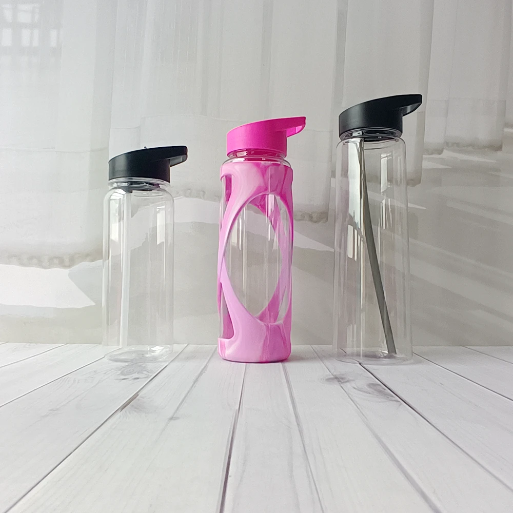 Custom Tritan BPA Free Plastic Water Bottle With Straw For Sport Clear Tritan Drinking Plastic Water Bottles