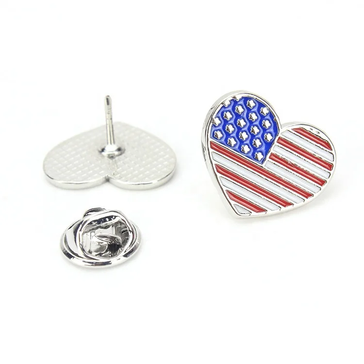 America Country Flag Enamel Pin USA Metal Badge Lapel Brooch Pins United State Tourist Travel Souvenir Event Promotional Gift