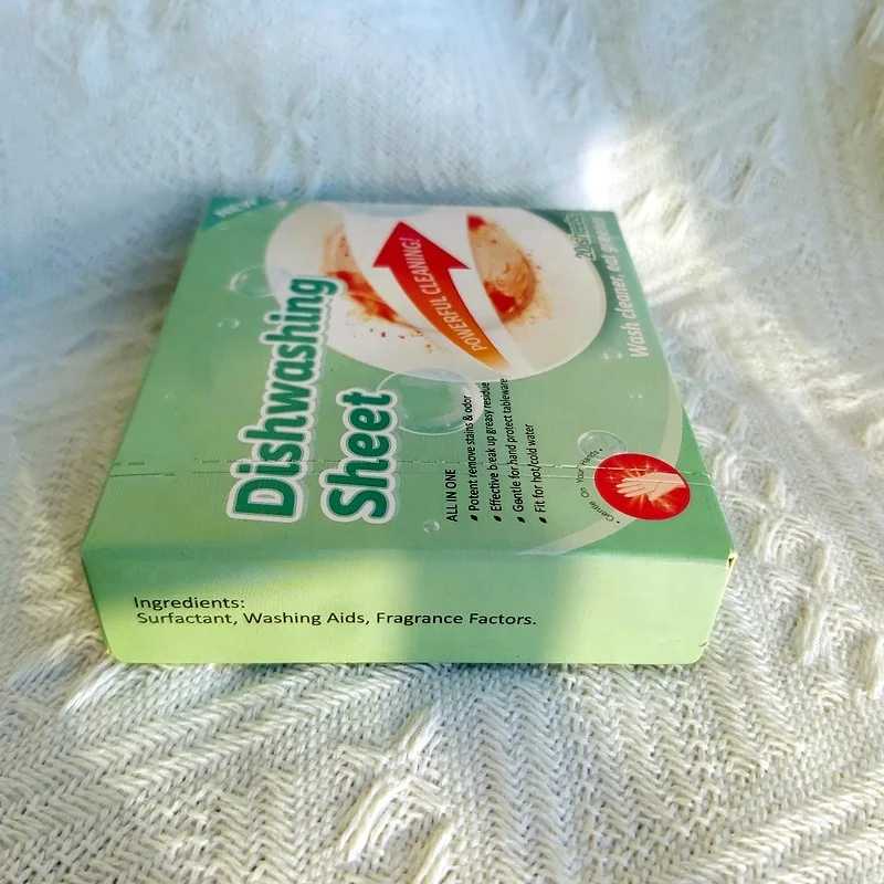 efficient dishwashing detergent sheet