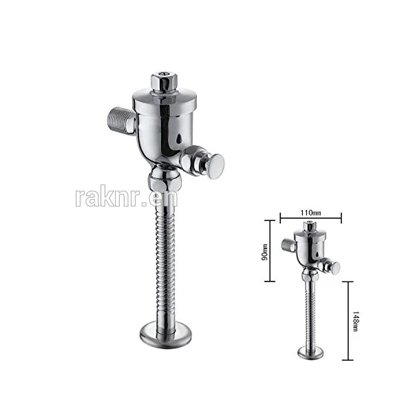 Chrome plated modern pressure contemporary style urinal flush valve for toilet