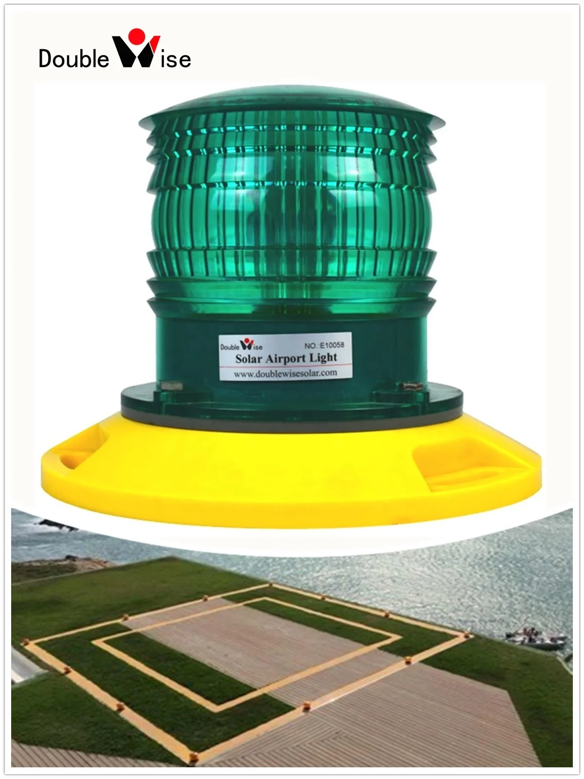 Doublewise Wireless Led Green Heliport Perimeter Solar Helideck Landing Light