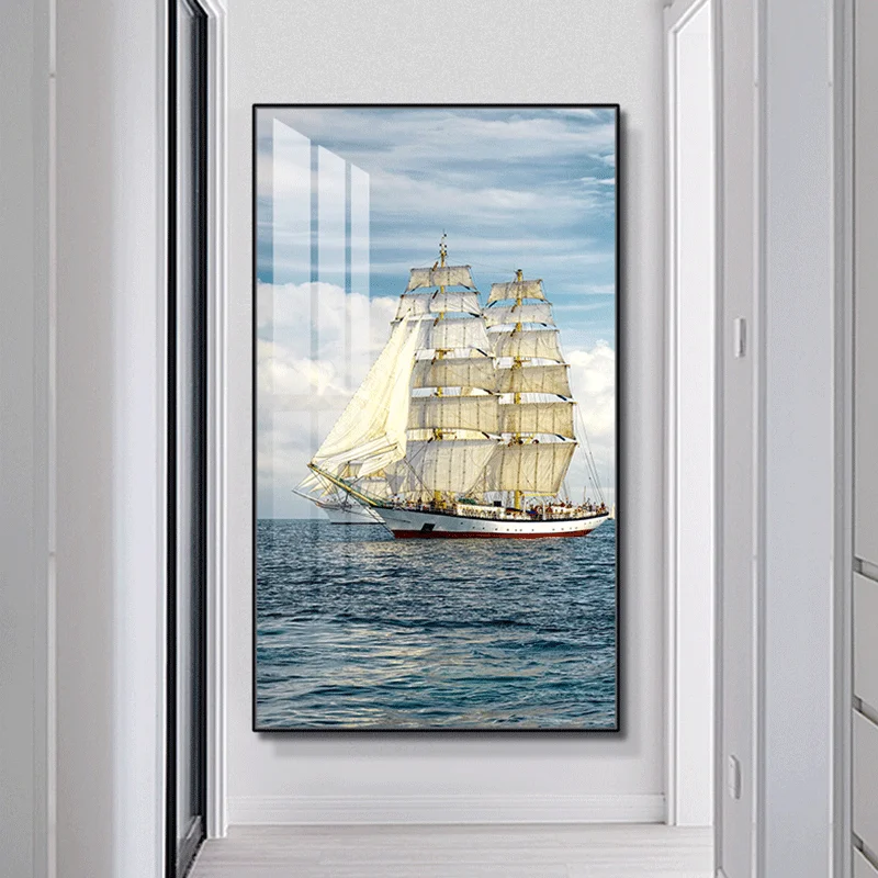 Luxury ship canvas printing HD pictures of corridor furniture decorative painting