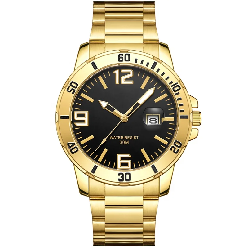 Wholesale Hot Japan Movt Quartz Men Stainless Steel Textured Metal Waterproof Luxury Wrist Watch Custom Logo Men Watch