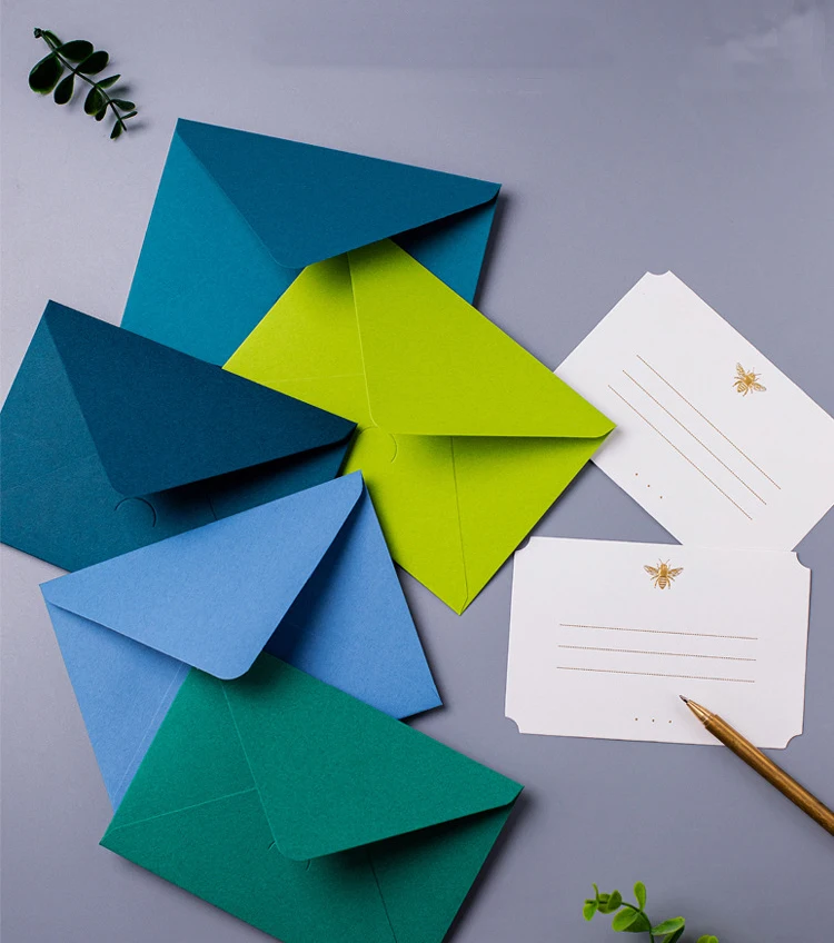 Personalized custom logo luxury thank you card letter packaging wedding invitation paper envelope with incision