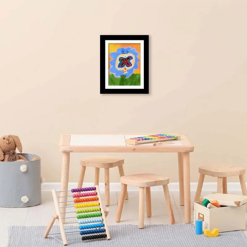 Kids Artwork Picture Frame Changeable In Black Wood With Shatter Resistant Glass Kid Art Frame For Horizontal & Vertical