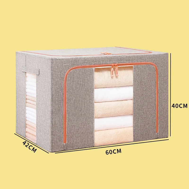 
2021 Factory Wholesale Oxford Pink Color Pattern 66L Decorative Folding Storage Box Collapsible Storage Box 