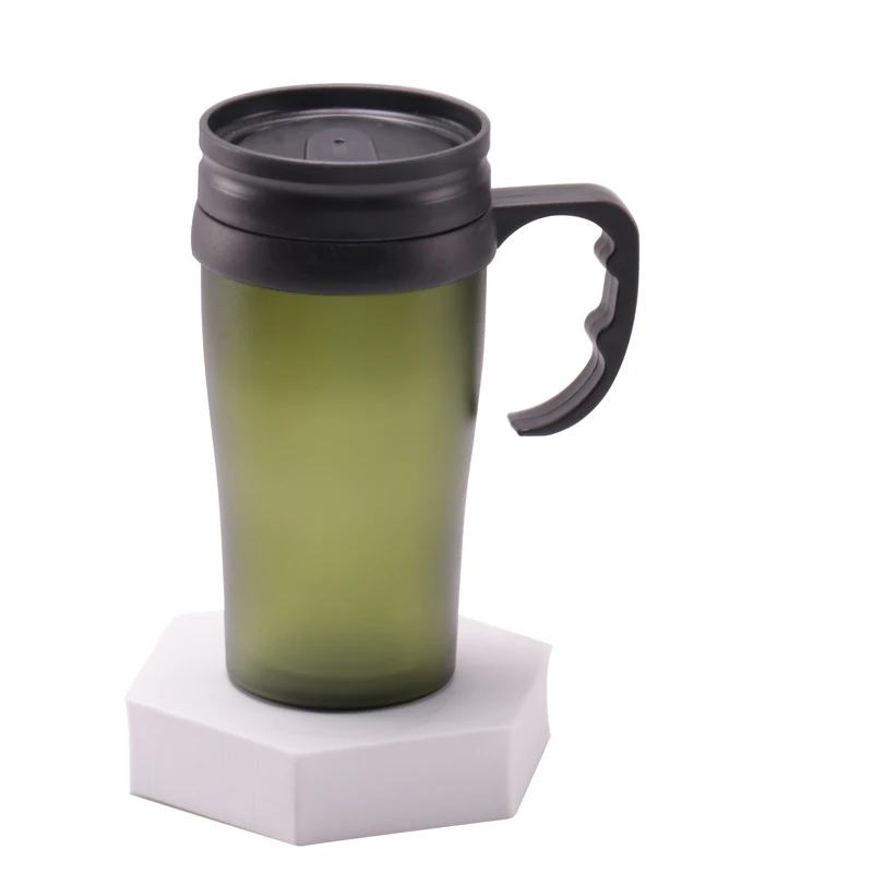 Cheap Double Wall Reusable Tumbler Plastic Cold Drinks Cups With Handle Gift Coffee  mug Tumbler