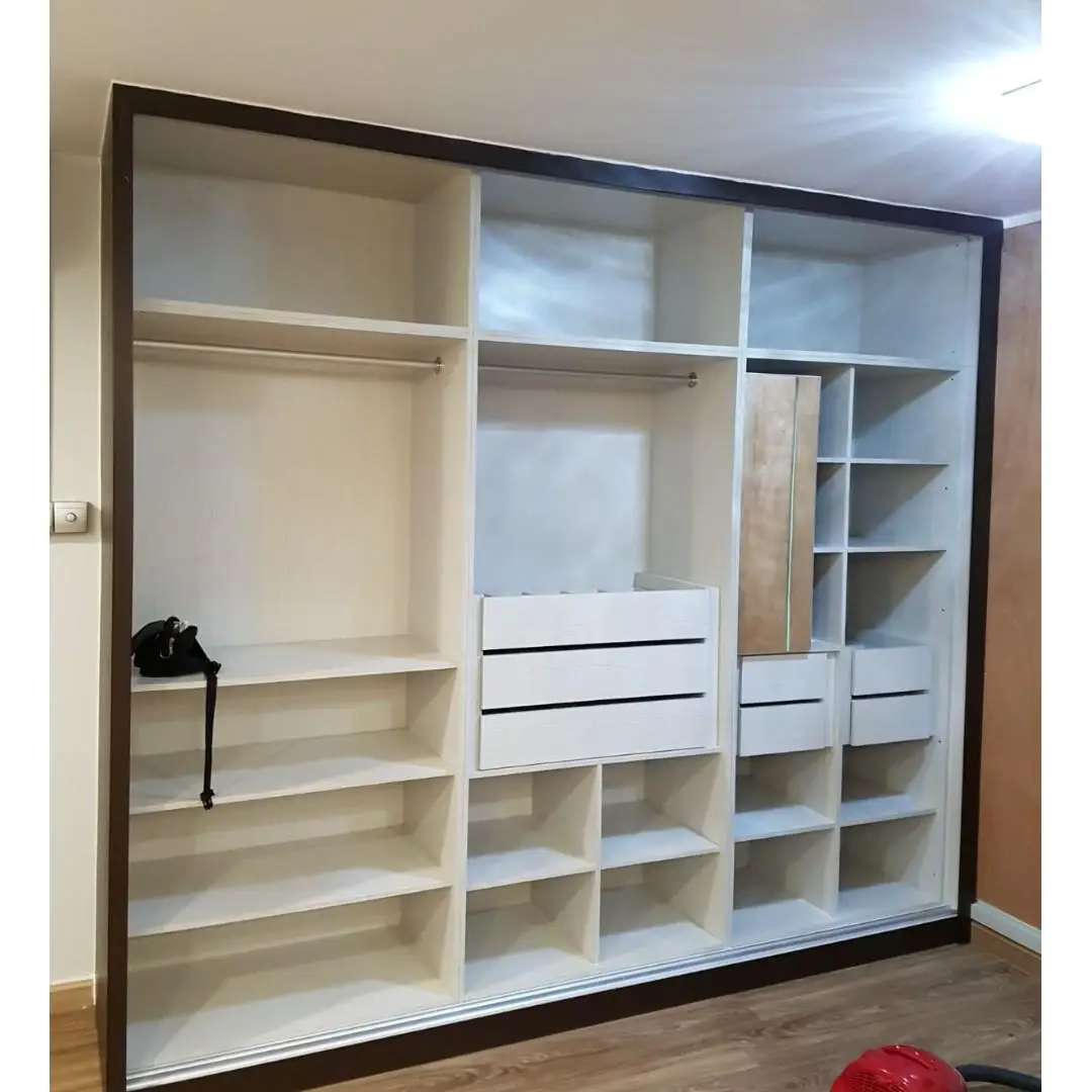 built-in wardrobe without door