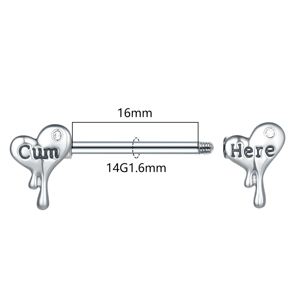 Wholesale New Sexy Medical Steel Body Nipple Piercing Stainless Steel Zircon Crystal 14G Y2K Nipple Ring Jewelry