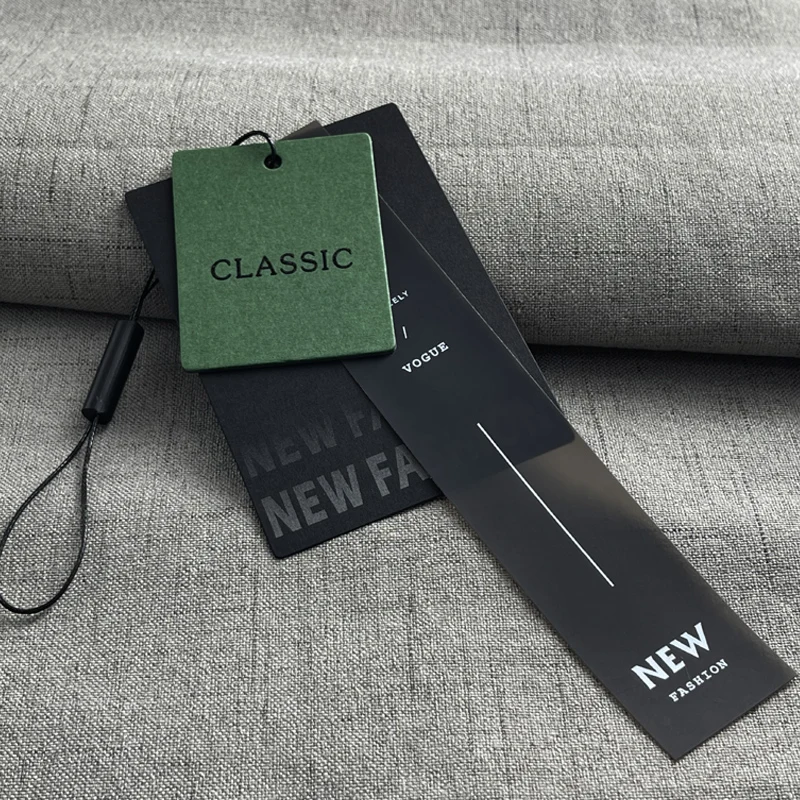 custom logo luxury embossed card recycled swing swimwear paper garment clothing hang tag Hangtag label rope brand with string