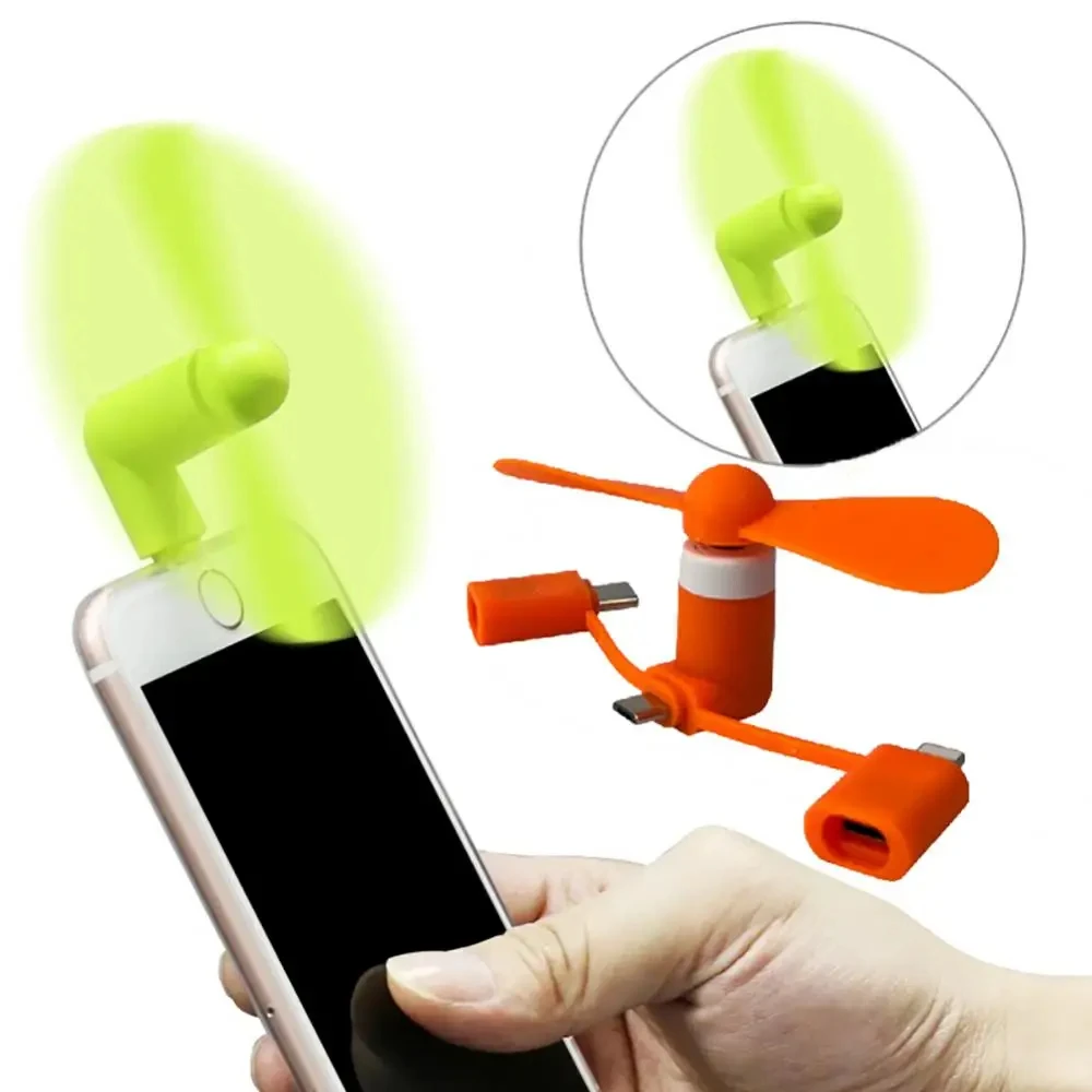 Portable 3 IN 1 Cell Phone Fan mini usb cooling fan fit for all smart phones hot wholesale price usb phone fan with your logo