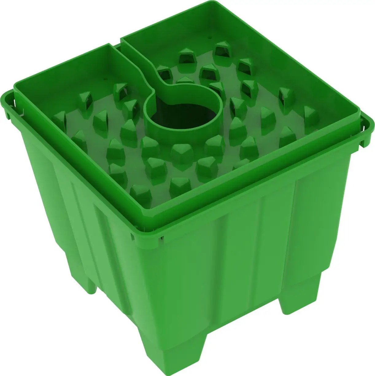 6 8 inch Drip Irrigation Plastic Green Pots Hydroponic SquareBuckets for greenhouse