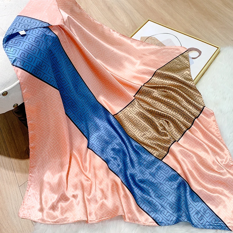 gele men hot 90cm satin square scarf  supplier modern len Scarves shawl gele face