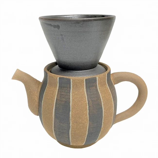 Oribe-yaki beige OEM wholesale handmade Japanese ceramic teapot