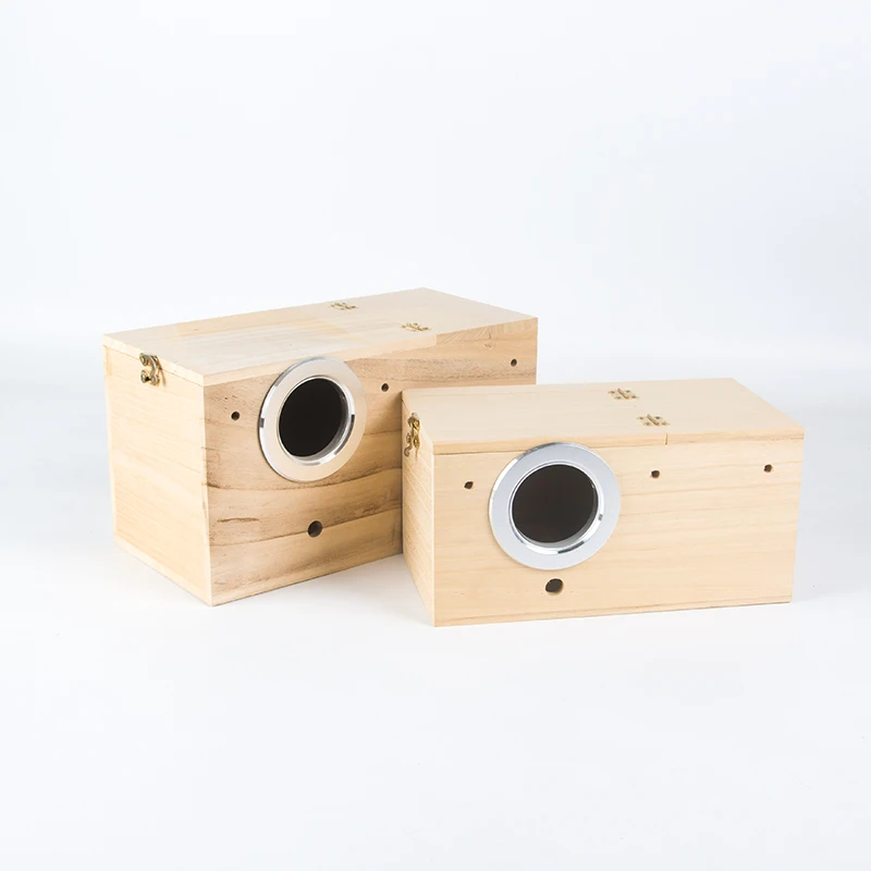Bird breeding box solid wood tiger peony parrot bird incubation box supplies pet supplies Size L