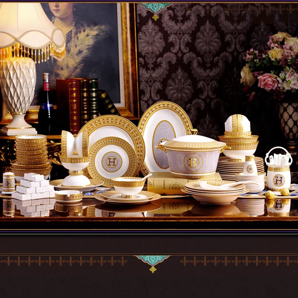 
83Pcs Bone China Dinner Sets Royal Bone China Dinner Set Luxury Dinnerware Sets Luxury 