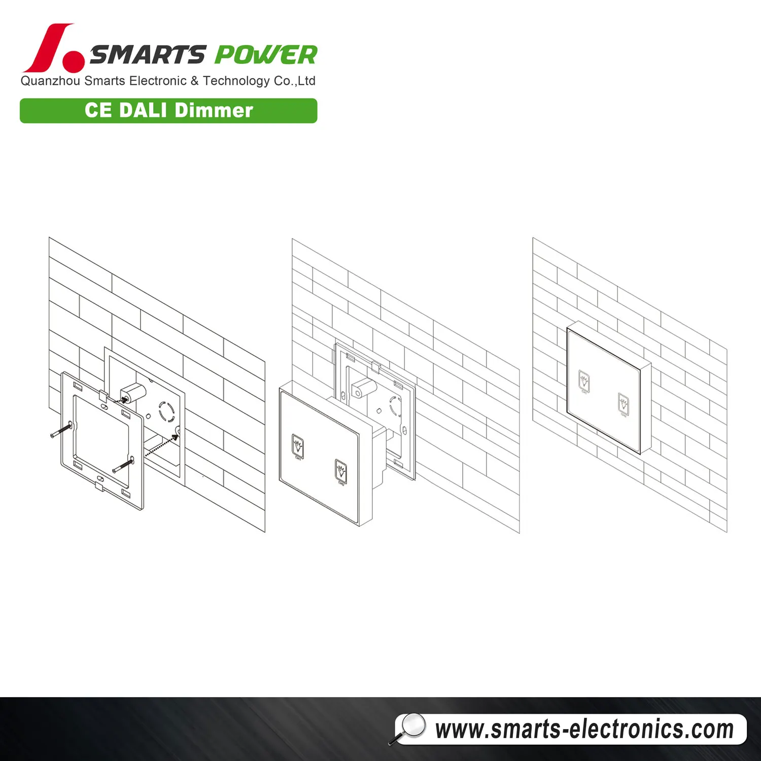 led light touch wall switch with rohs ce dali dimmer 220v