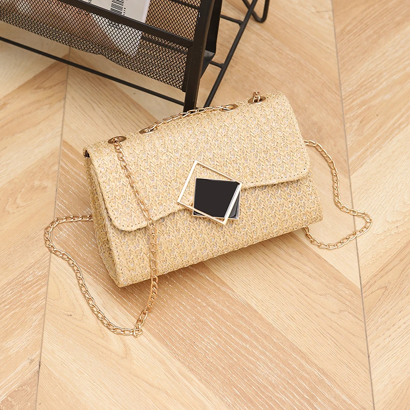 2024 High Quality Girls Fashion Shoulder Bags Single Handle Straw with Polyester Lining Latest Design Popular Price