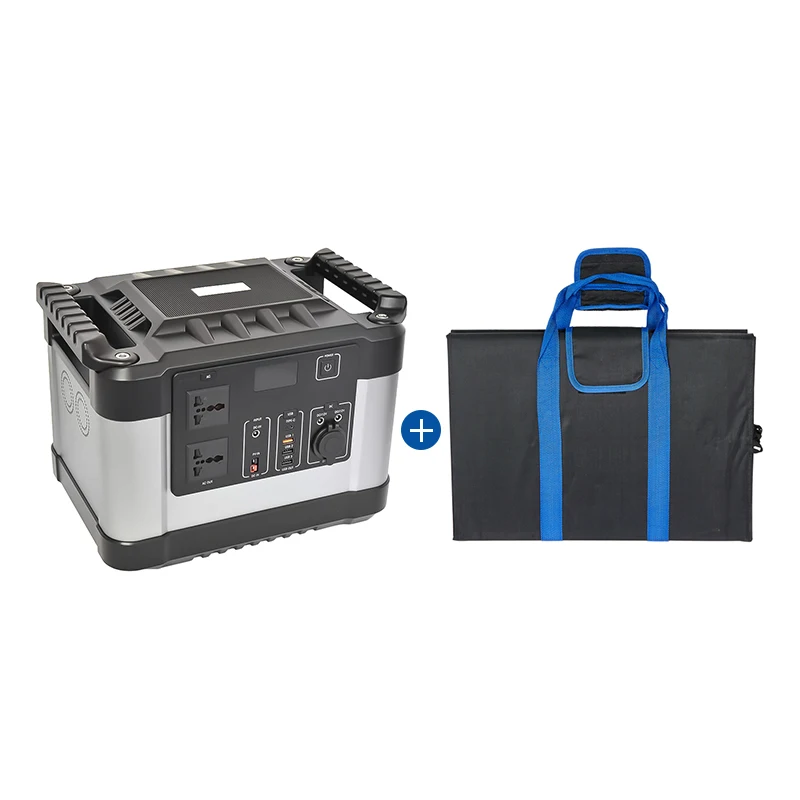 
200W Foldable Solar Panel And 1000W Portable Power Station For Outdoor Camping 