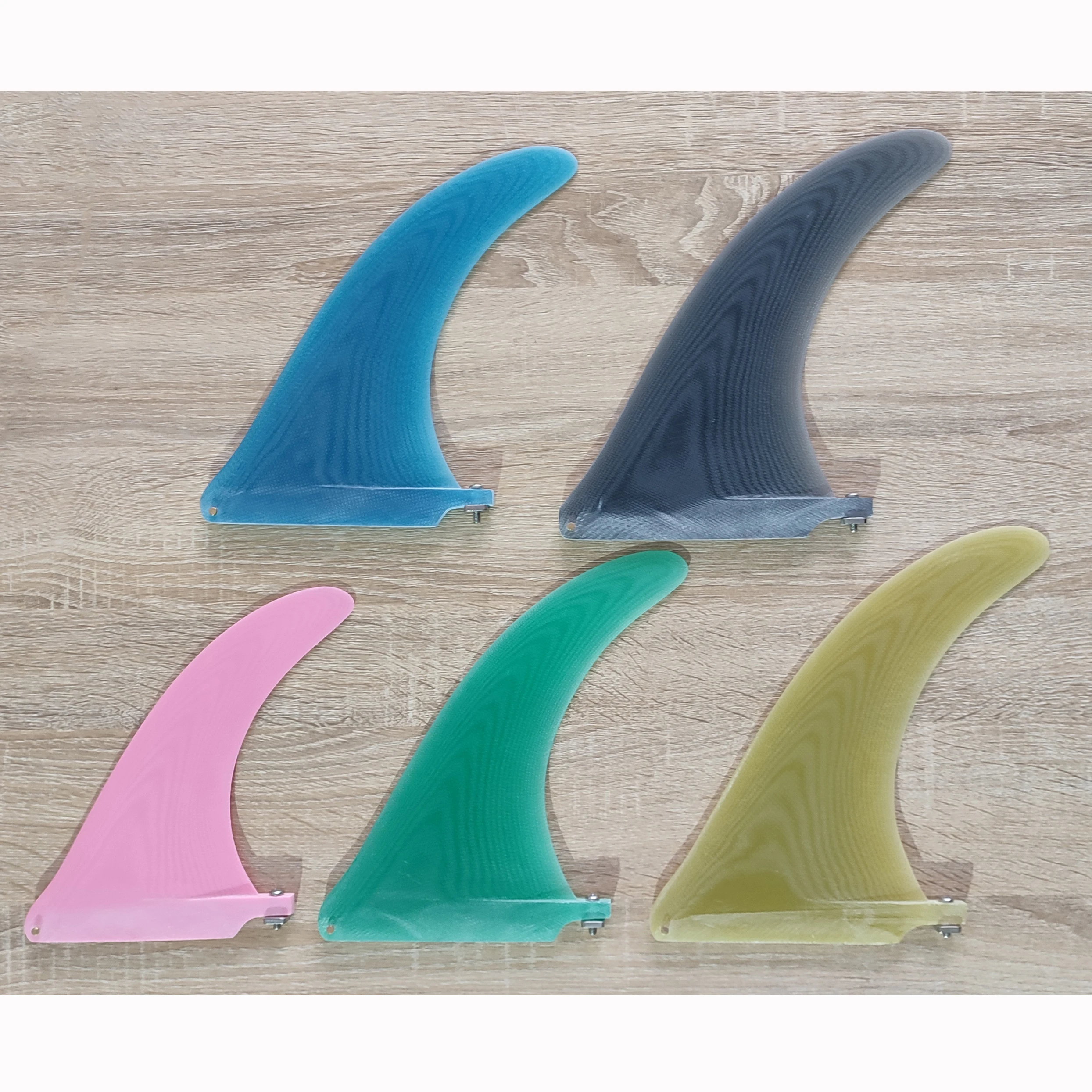 Carbon Striped Center Surfboard Fins Multi-Colored Fiberglass Single Fins SUP Longboard Fins for Surfing