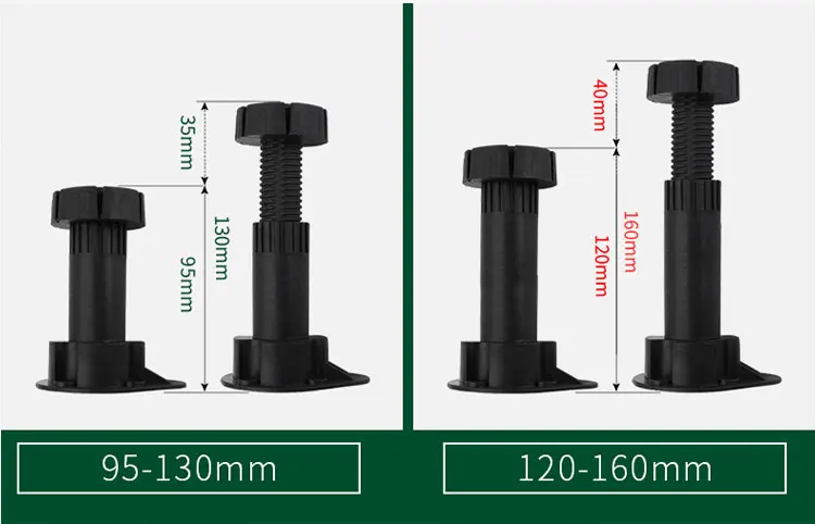 Furniture cabinet adjustable table leveling legs kitchen plinth foot plastic adjustable feet