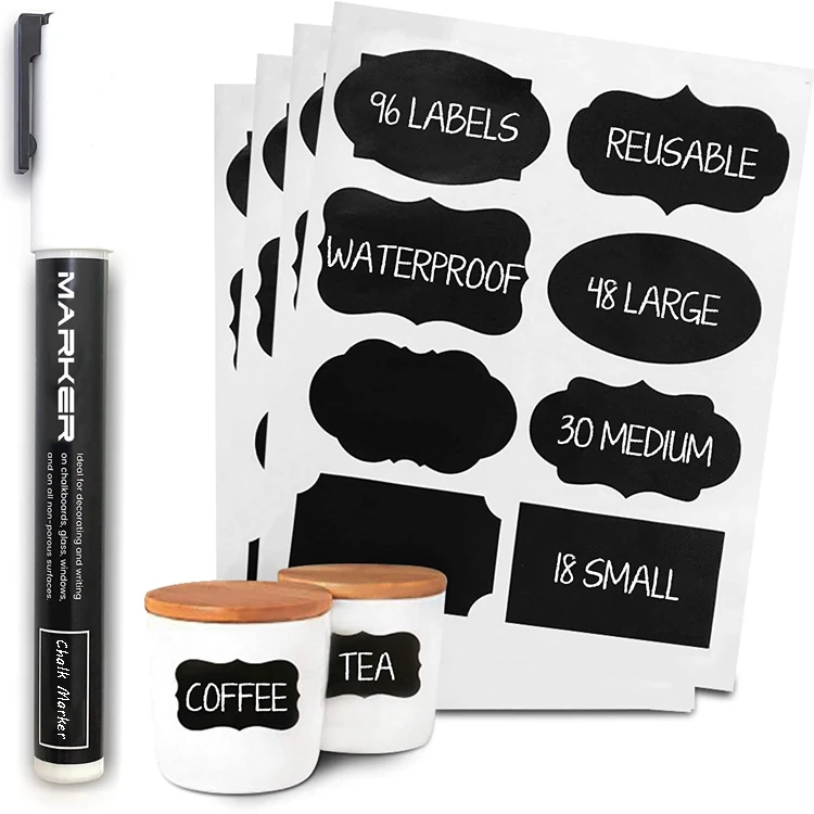 Waterproof Black Chalkboard Kitchen Spice Label Sticker Home Jars Bottles Tag Blackboard Labels Stickers
