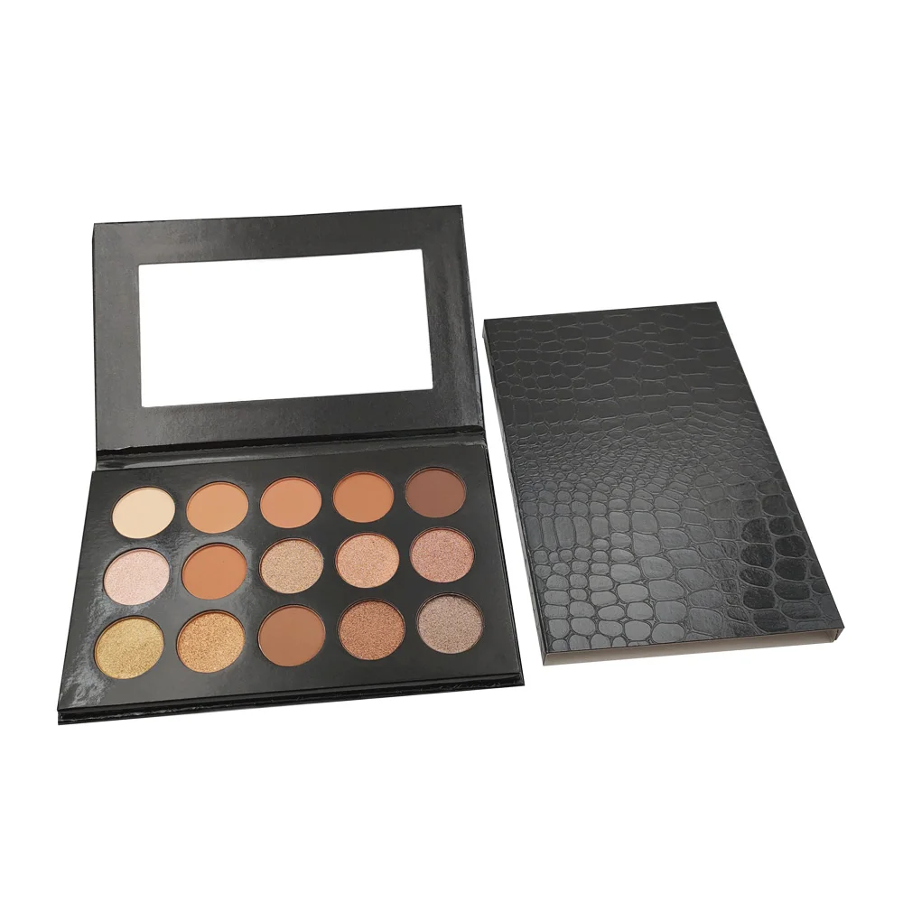 15 Colors Private Label Cosmetics No Brand Makeup Custom Eyeshadow Palette High Pigment Vegan Eye shadow