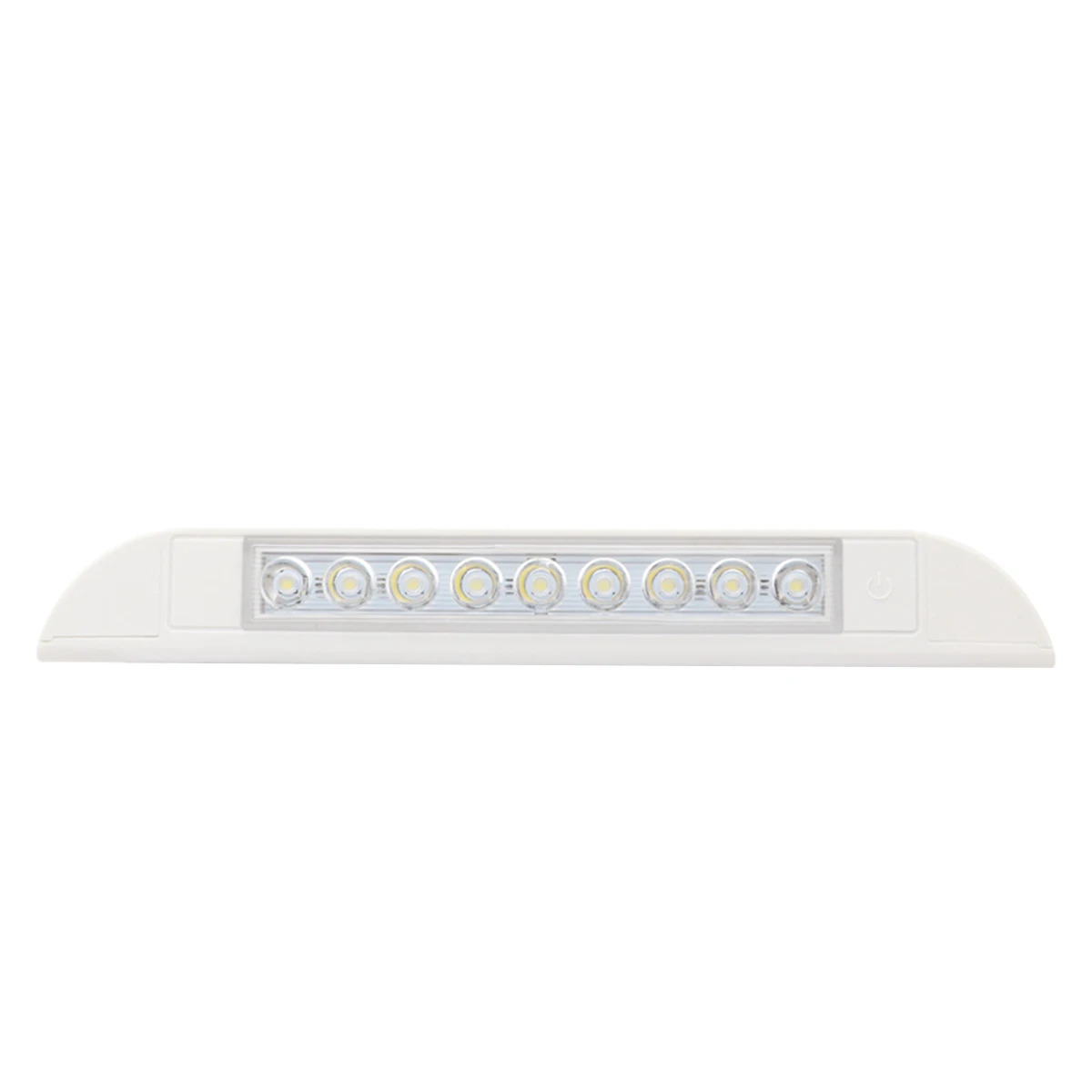 Amomd 9 LED White Car and Marine DIY Light Bar 12-28V DC with Switch Control for RV Lighting Systems